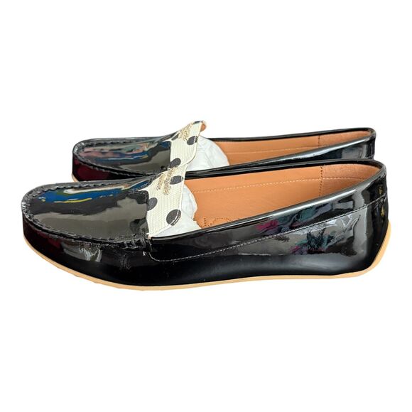 Kate Spade New York Deck Driving Loafers Size 5 Black Patent Leather Polka Dots - Picture 3 of 9